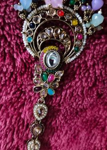 Earrings with detachable Ear Chain and tikka