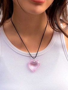 Pink Heart Pendant Necklace