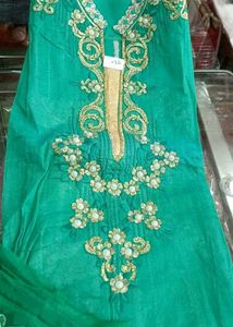 Green & Gold Embroidered Dress