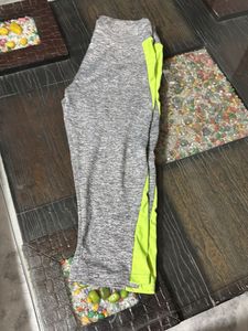 Gray Active Wear Capri For Running