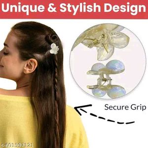 Trendy White Cherry Mini Hair Clutcher | Pack Of 4