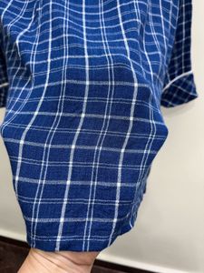 Zara Navy blue Cotton Silk Dress