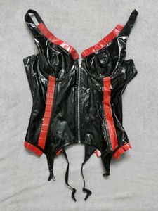 Black And Red Trim Vinyl Corset