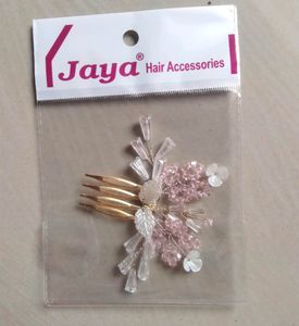 Pearl Beaded with flower design Fancy Hair Comb