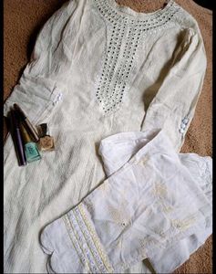 Mirror And Lace Work Kurta Set
