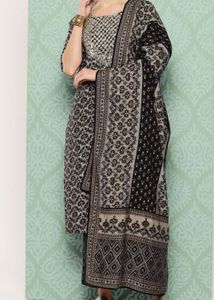 Libas Ethnic Grey Kurta Sets &amp; Dupatta