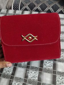 Red Clutch with Unique Clasp