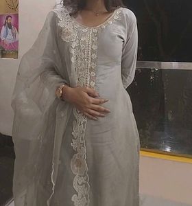 Elegant Grey Embroidered Proper 3 Piece Suit