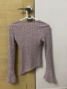 Ribbed Knit Asymmetric Top