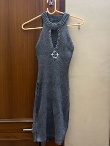 Grey Ribbed Bodycon Mini Dress