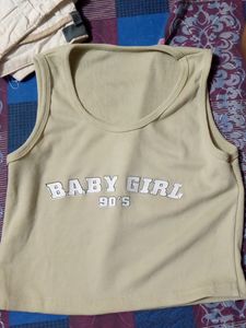 Beige Logo Cropp Top