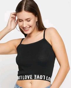 Black 'Not Love' Crop Top