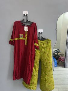 Red &amp; Green Kurta Set (XXL)
