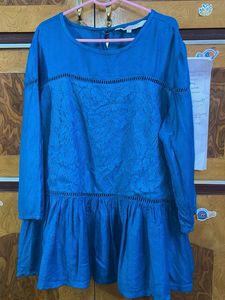 All About You Blue Lace Detail Top XL