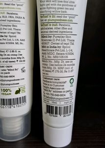 Plum Green Tea  FaceWash, Toner ,Night Gel Combo