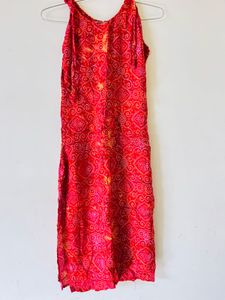 Red Printed Kurta