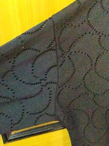 Black Schiffli Top - XL