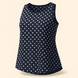 Navy Polka Dot Tank Top