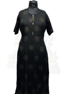 Black Printed Long Dress