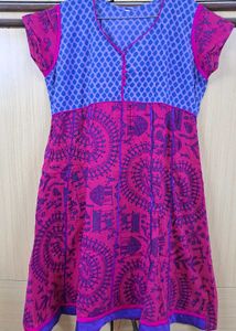Elegant Pink &amp; Blue Anarkali Kurta