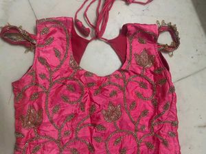 Pink Embroidered sharara suit