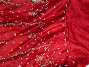 Red Embroidered Vintage Indian Gown