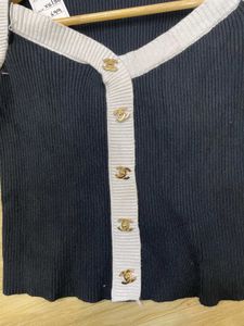 Black &amp; White Trim Crop Top