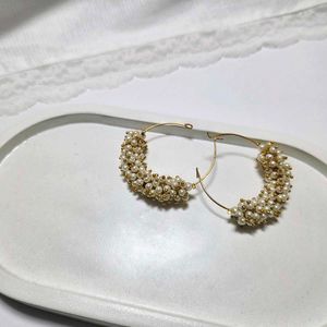 Pearl Hoop Earrings