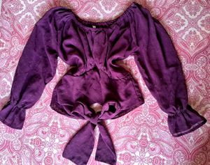 Plum Tie-front  Top💟🌟✨️