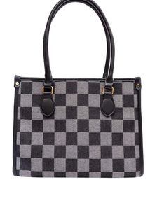 Iykyk Black Chequered Tote Bag