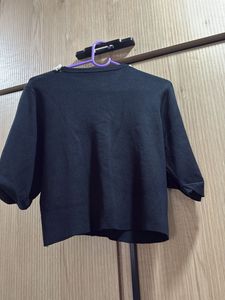 Black Top with Pearl Collar