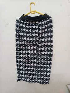 black and white textured skirt