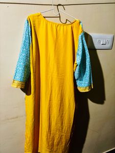 Beautiful Yellow &amp; Blue Kurta -3XL