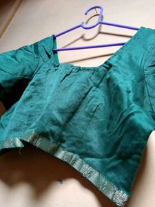Green Pure Silk Blouse