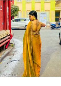 Elegant Green &amp; Gold Saree