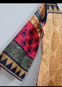 Colorful Patterned Kurti printed net shifon silk g