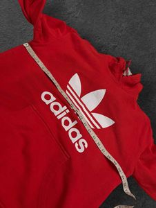 Red Adidas Trefoil Hoodie - Classic Comfort
