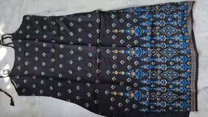 Stylish Black Printed Kurti with White Pants