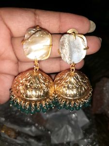Real mother of pearl Jhumka Earrings