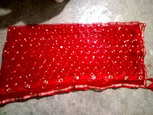 Red Sequin Dupatta