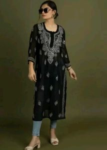 Black Chikankari Suit