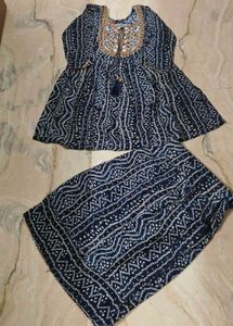 peplum kurta with embroidery n sharara