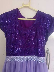 Purple Sequin Detail Maxi Dress