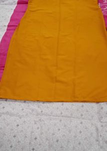 Mustard color Kurti (Size XXL), brown dupatta free