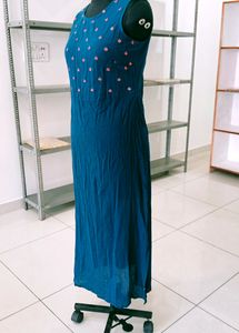 Blue Embroidered Kurti