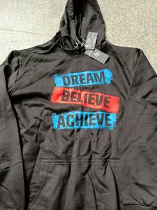 Dream Believe Achieve Black Hoodie, L Size