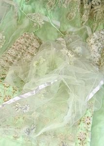 Pista Green Party Wear Frock New And Add Surprise
