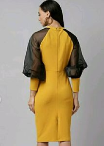 Musterd Yellow Bodycon Dress