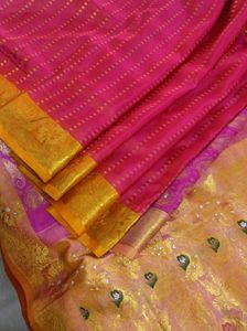 Pink Korvai Kanchipuram Silk With Patli Pallu