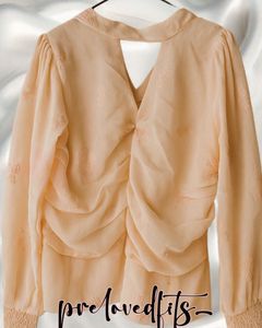 Elegant Peach Long Sleeve Top
